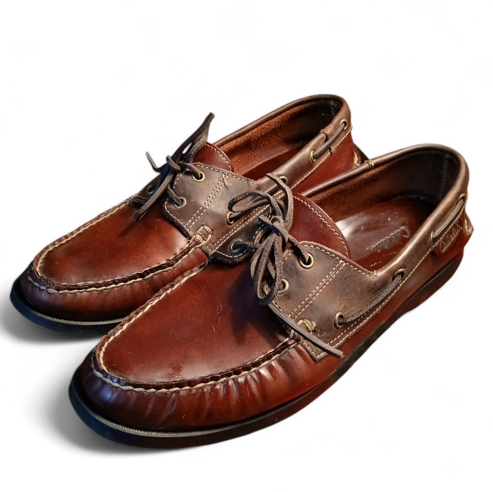 Cabela's Men's Size 12 Classic Brown Leather Boat Shoes